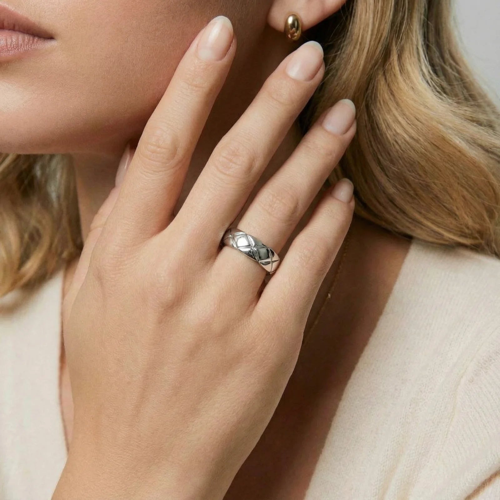Quilted Steel Ring | Soléra & Co