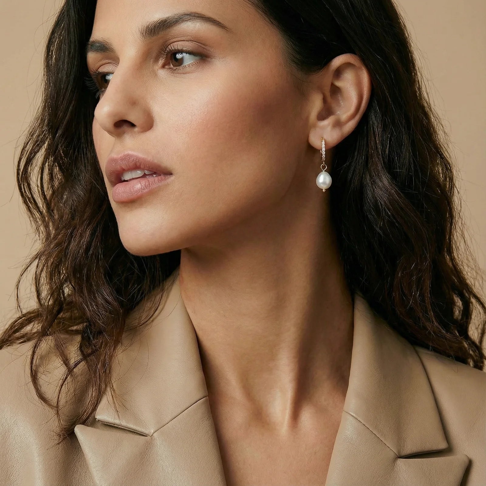 Pearl Drop Hoops | Soléra & Co