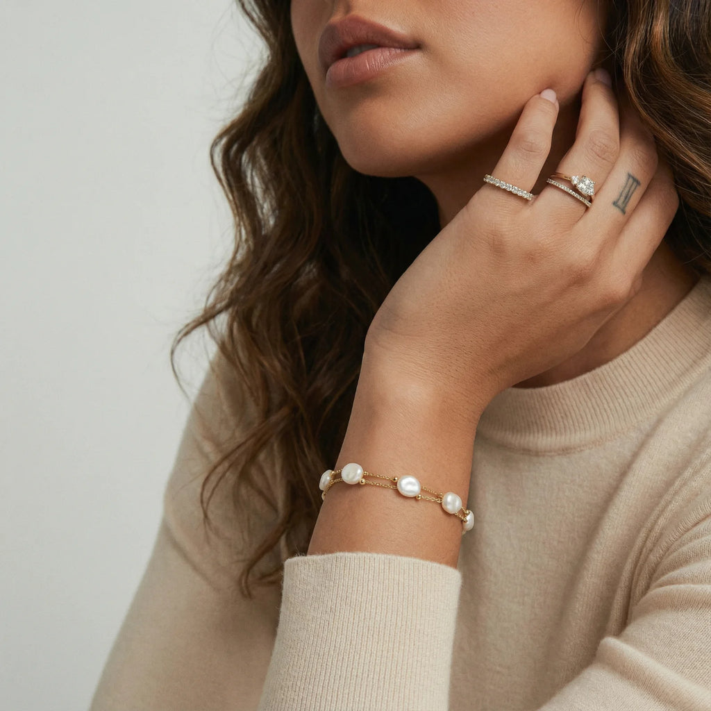 Baroque Pearl Layered Bracelet | Soléra & Co