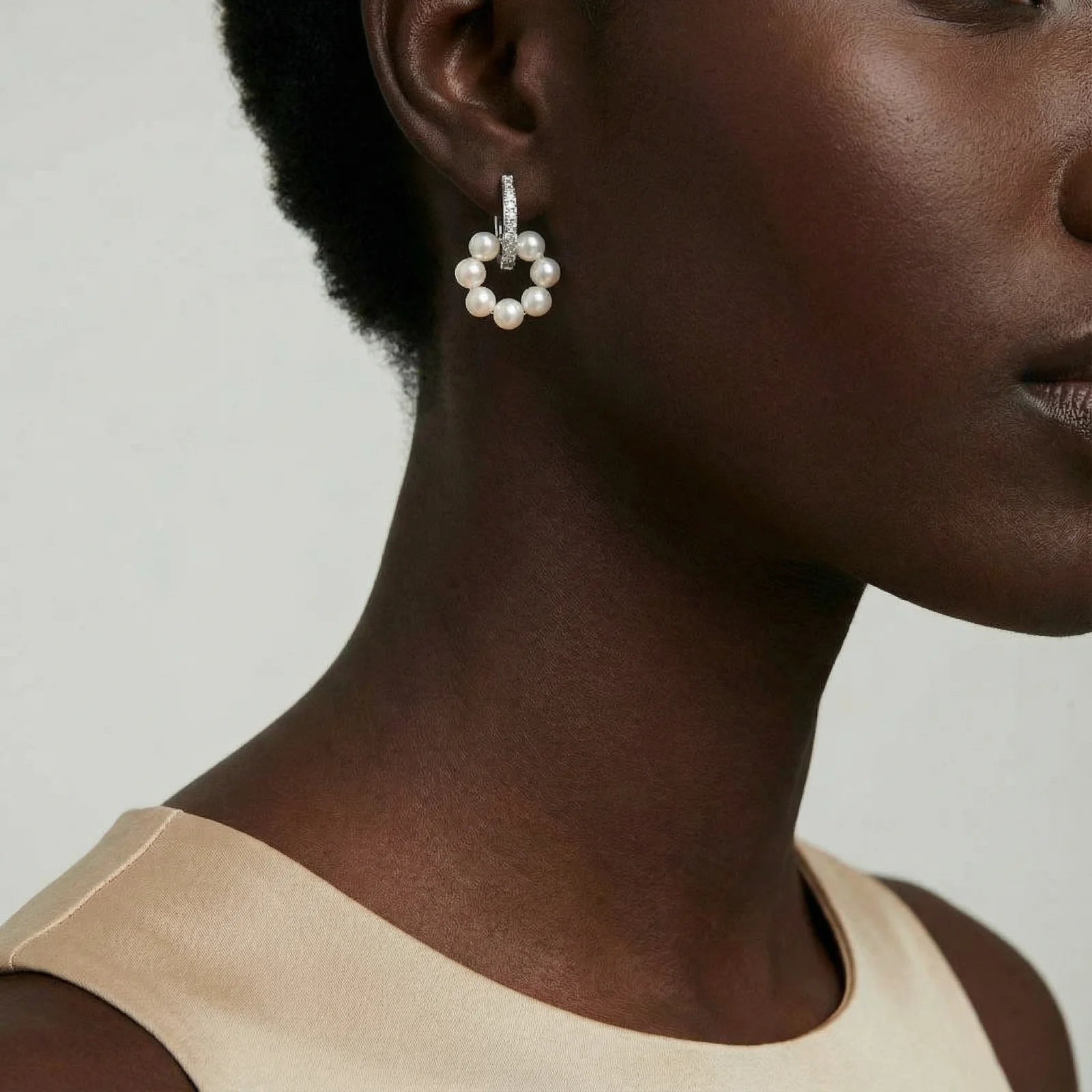 Pearl Cluster Huggie Hoops | Soléra & Co