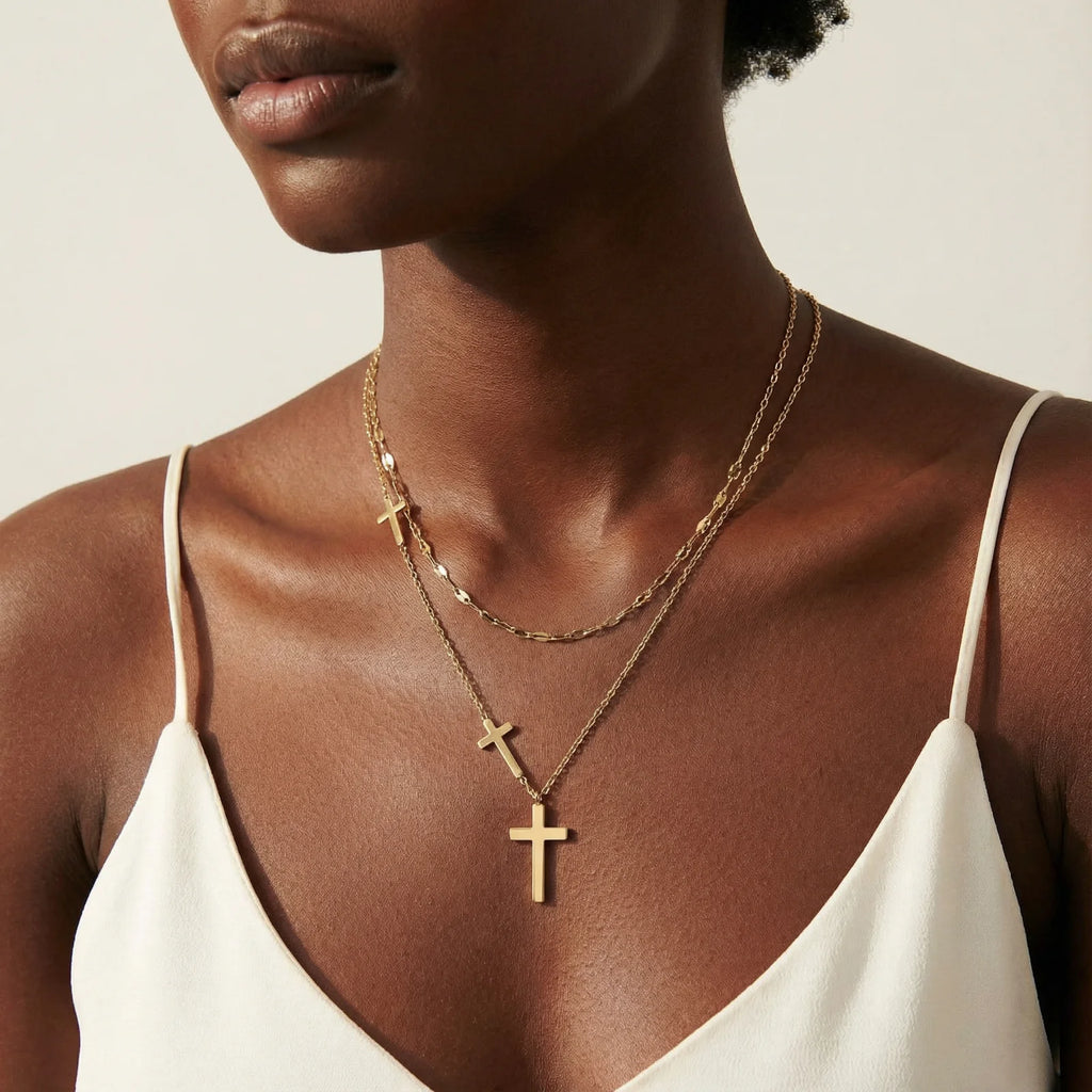 Divine Layers Cross Necklace Set | Soléra & Co