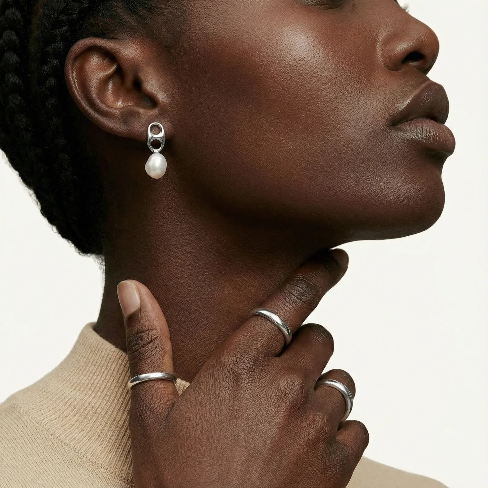 Pearl Circle Drop Studs | Soléra & Co